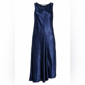 Vince silk bias slip dress crushed pure asymmetric‎ sleeveless luxury designer
